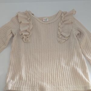 PatPat Cream Ruffle Knit Long Sleeve Top